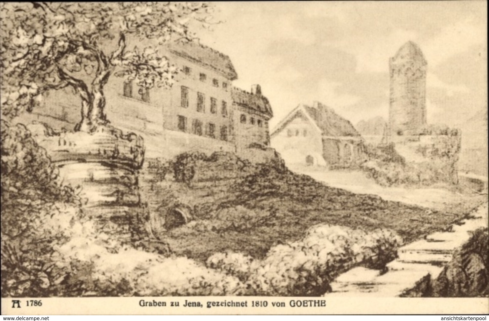 Artiste Cp Goethe, Jena In Thüringen, Graben Zu Jena, Ackermann 1786 - Sonstige & Ohne Zuordnung