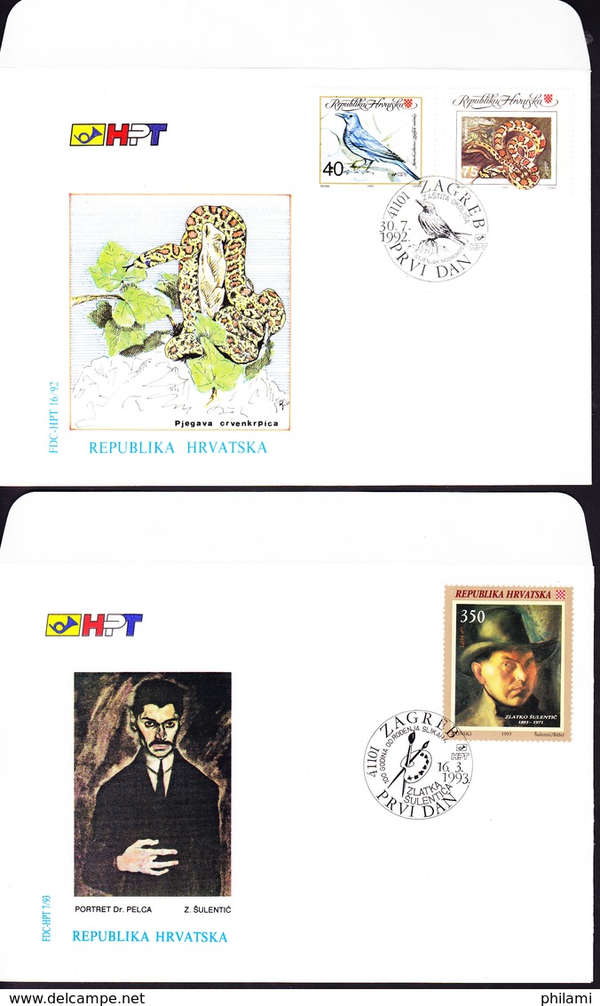 CROATIE, ENTRE 1992 ET 1999. 12 FDC. (8B110B) - Croatie