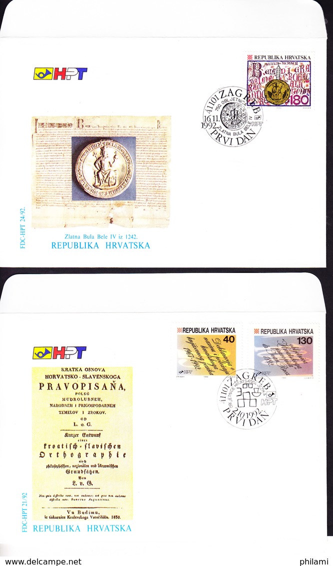 CROATIE, ENTRE 1992 ET 1999. 12 FDC. (8B110B) - Croatie