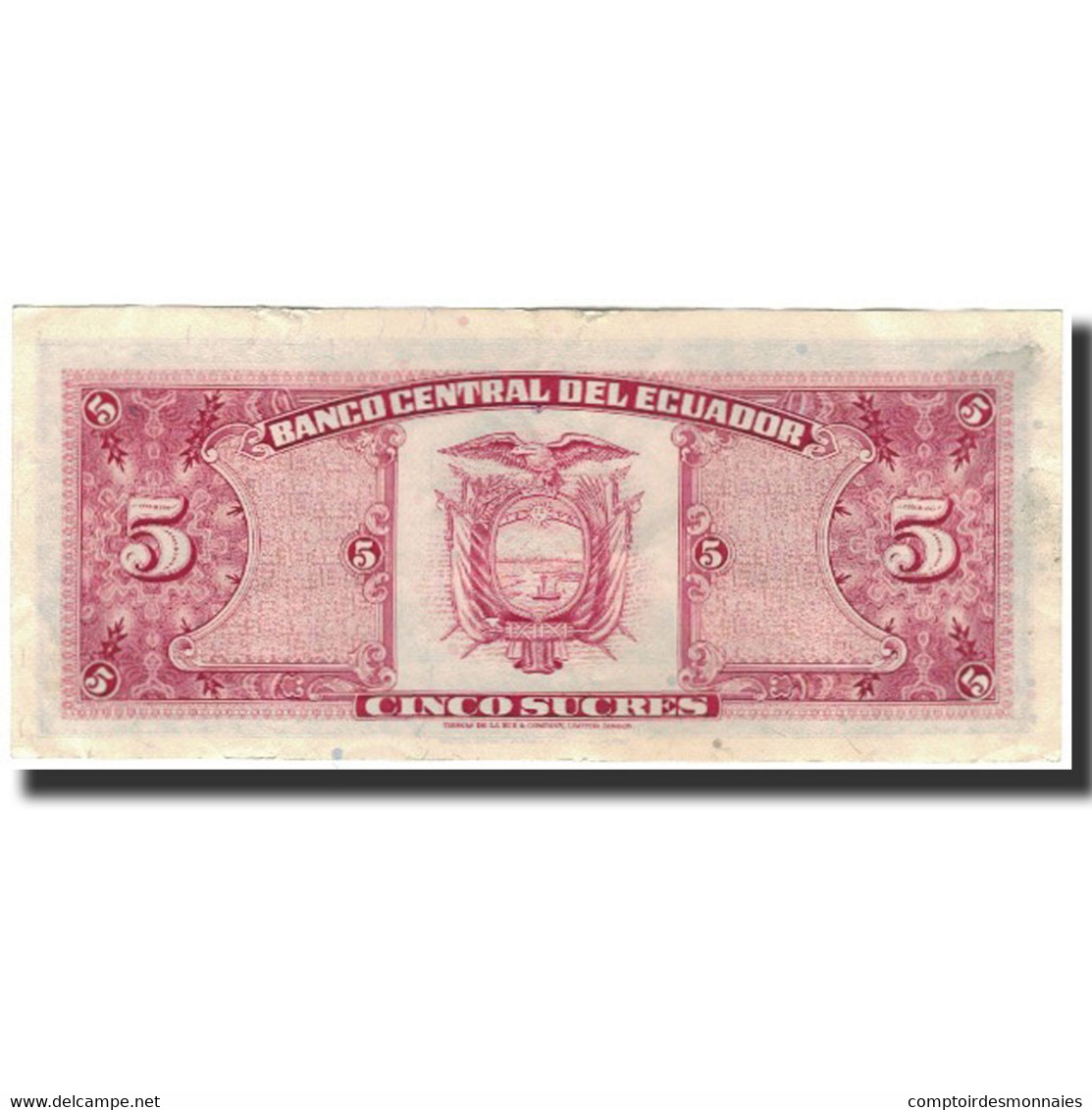 Billet, Équateur, 5 Sucres, 1980-05-24, KM:113c, TTB - Ecuador