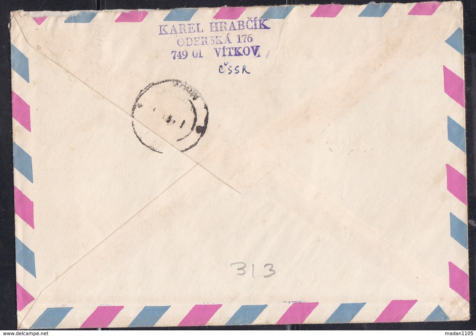 CZECHOSLOVAKIA, 1981,  Registered Airmail  Cover To India With 3 Stamps, # 313 - Covers