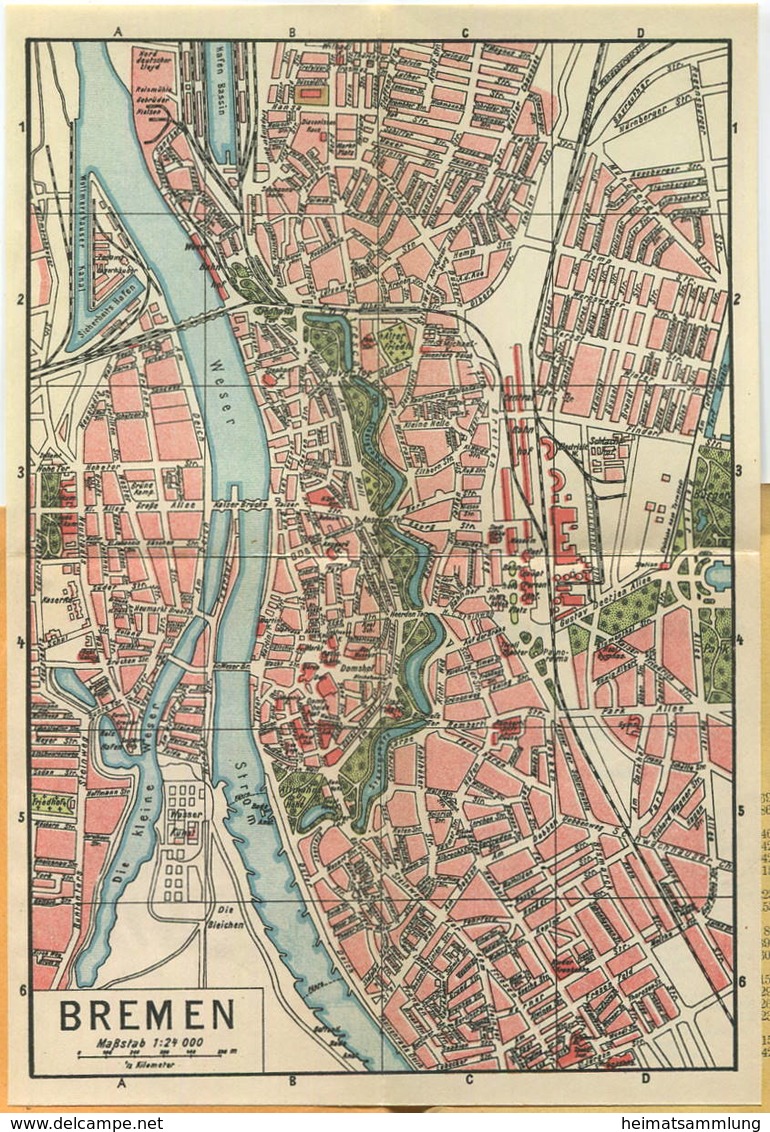 Miniatur-Bibliothek Nr. 952 - Reiseführer Bremen Mit Einem Farbigen Plan Von Carl Weinhold - 8cm X 12cm - 48 Seiten Ca. - Autres & Non Classés