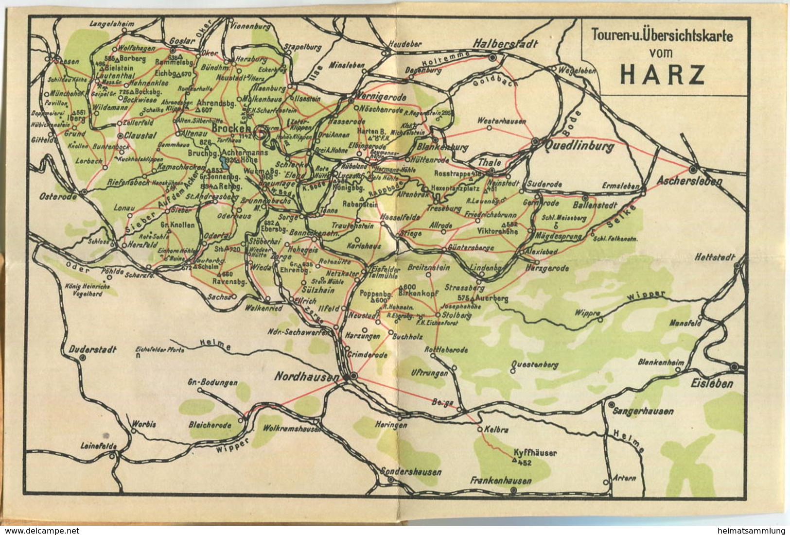 Miniatur-Bibliothek Nr. 955 - Reiseführer Der Harz Mit Einem Plan - 8cm X 12cm - 96 Seiten Ca. 1910 - Verlag Für Kunst U - Otros & Sin Clasificación