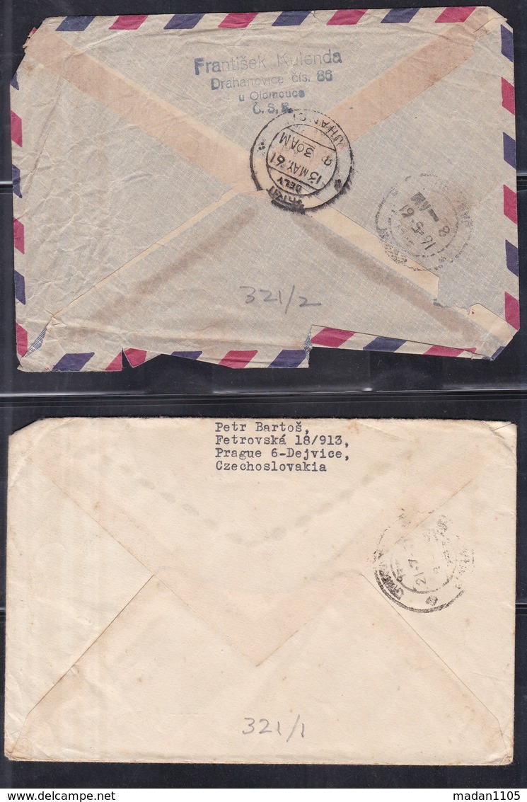 CZECHOSLOVAKIA, 1977,  4 Old Assorted Covers To India,  #321 - Enveloppes