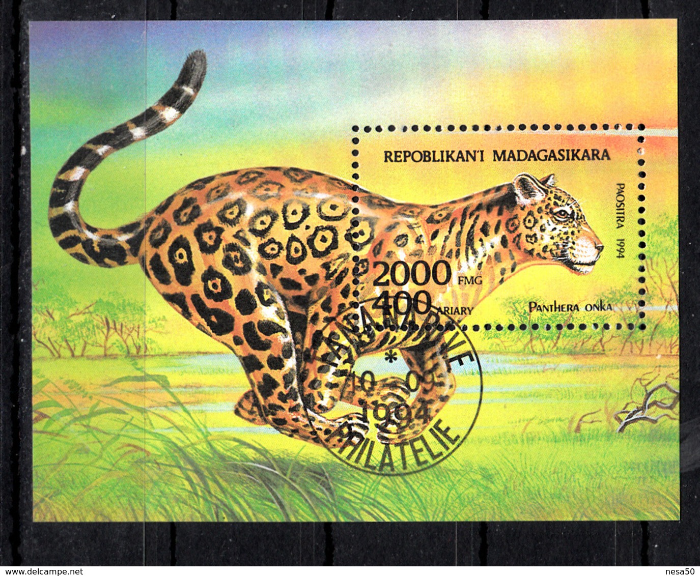 Madagaskar 1994 MI Nr Blok 261, Animal, Jaguar - Madagaskar (1960-...)