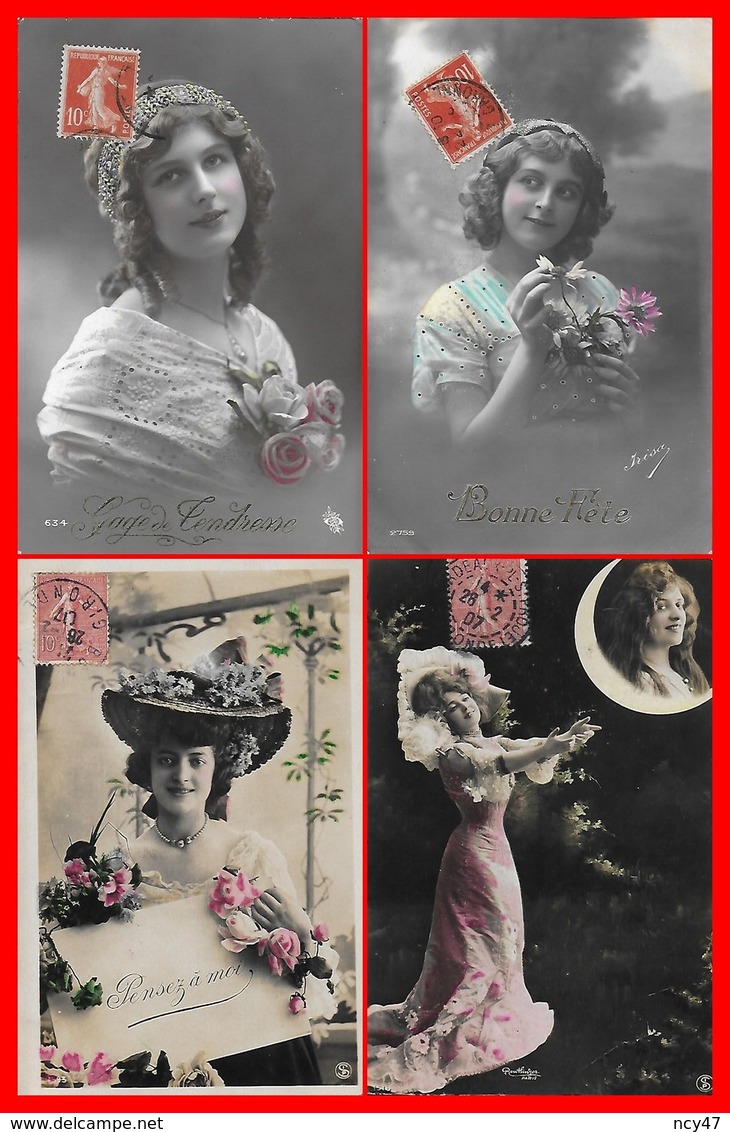 4 CPA FANTAISIES. Joli Portrait De Femmes...S119 - Femmes