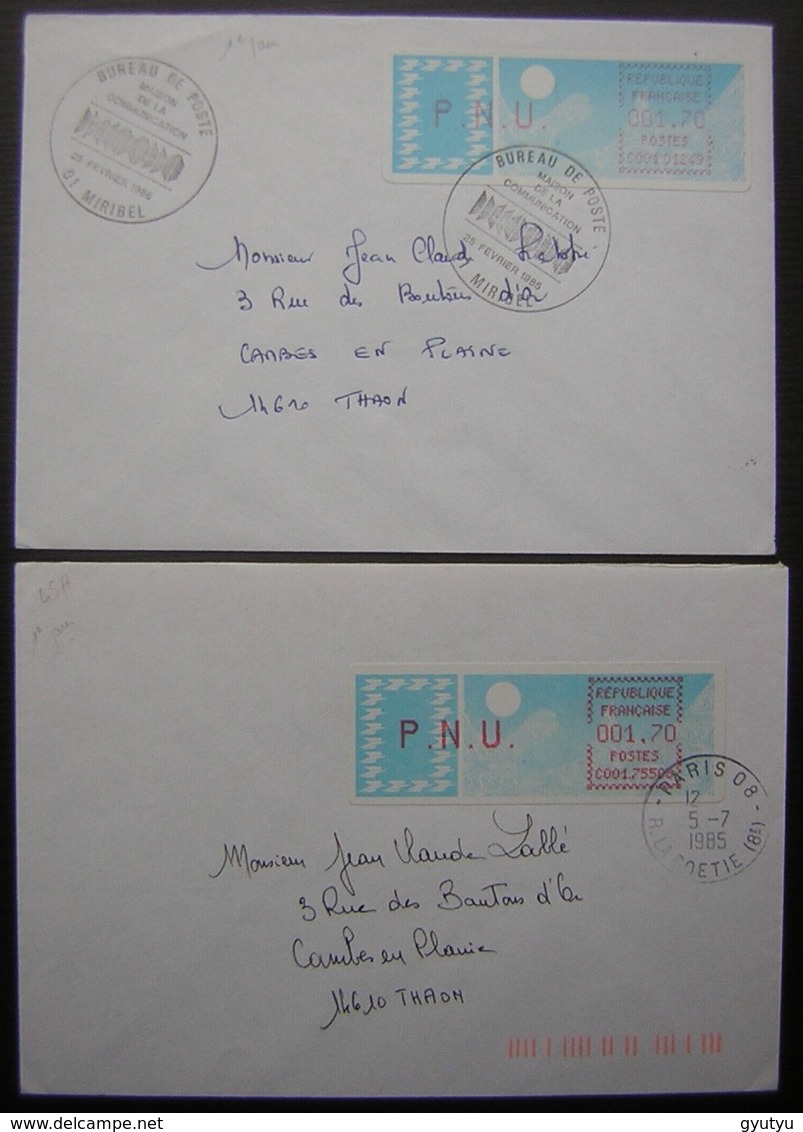 1985 Lot De 2 Lettres Avec Affranchissement Distributeur P.N.U : Voir Photo - 1985 Papier « Carrier »