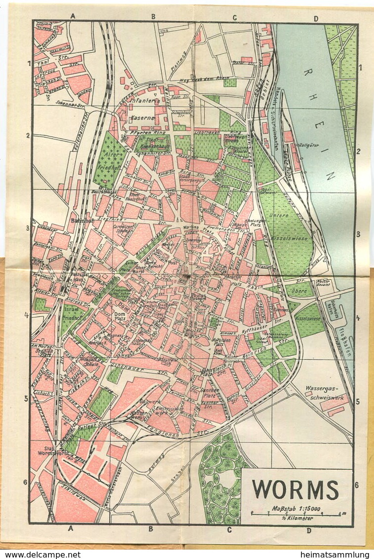 Miniatur-Bibliothek Nr. 959 - Reiseführer Worms Mit Einem Plan - 8cm X 12cm - 32 Seiten Ca. 1910 - Verlag Für Kunst Und - Other & Unclassified