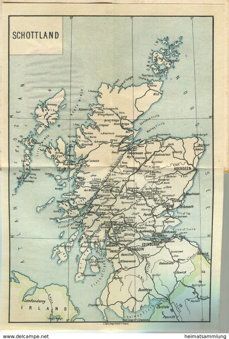 Miniatur-Bibliothek Nr. 964/966 - Reiseführer Schottland Mit Einer Karte Von W. Kayser - 8cm X 12cm - 150 Seiten Ca. 191 - Altri & Non Classificati