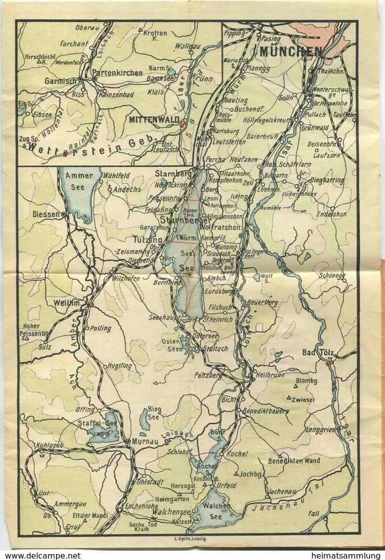 Miniatur-Bibliothek Nr. 969 - Reiseführer Der Starnberger See Und Umgebung Mit Einer Karte Von Dr. Paul Sakolowski - 8cm - Sonstige & Ohne Zuordnung