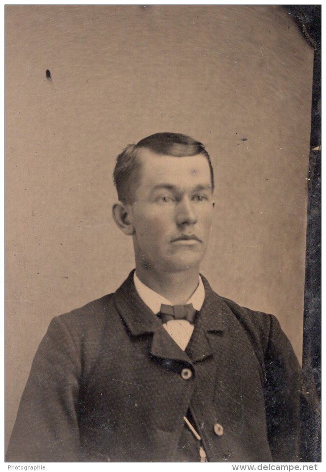 USA ? Portrait Homme Ancien Ferrotype Photo 1880's - Old (before 1900)