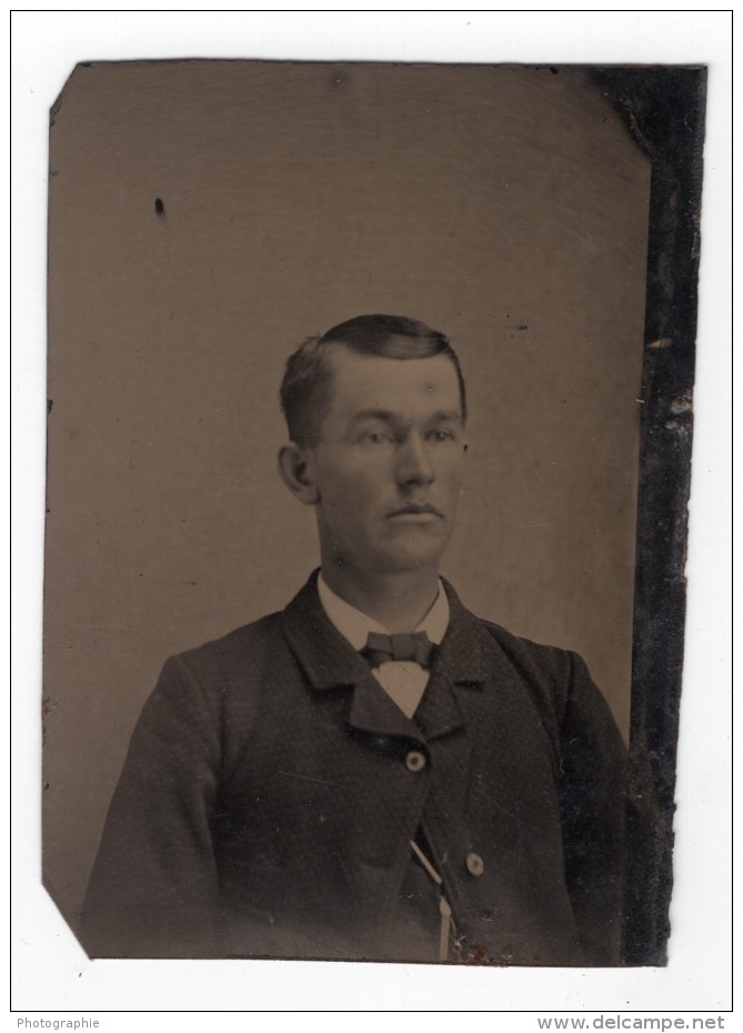 USA ? Portrait Homme Ancien Ferrotype Photo 1880's - Old (before 1900)