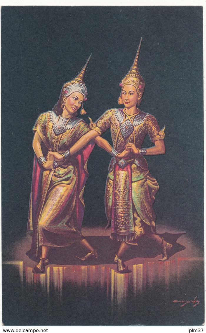 THAILANDE - Classical Dance, Style Of "Lakorn" - Drawn By Nai Chaiyong - Thaïlande