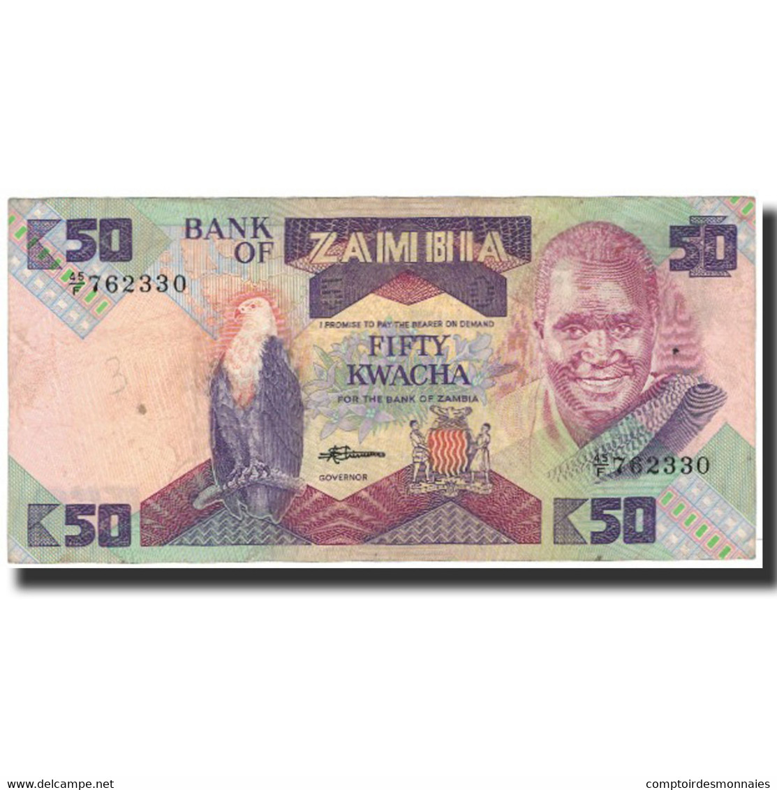 Billet, Zambie, 50 Kwacha, 1986, KM:28a, TTB - Zambie