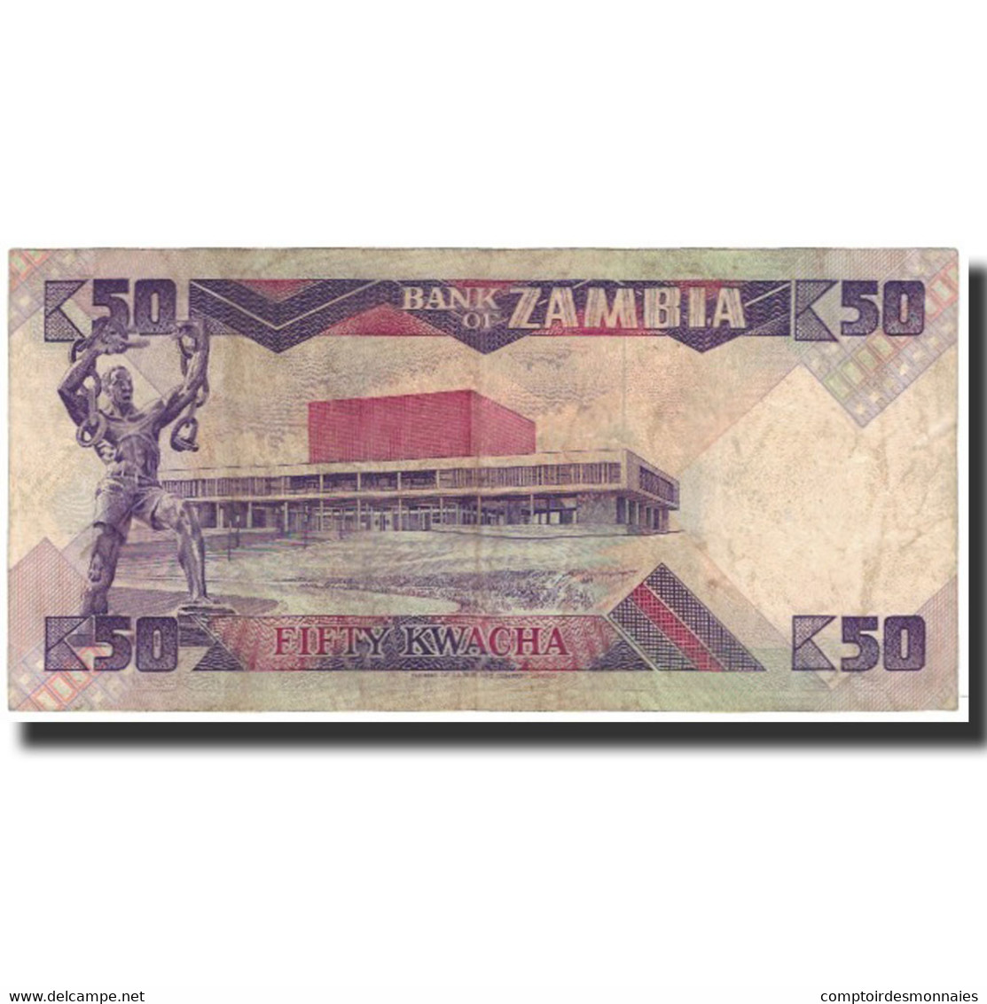 Billet, Zambie, 50 Kwacha, 1986, KM:28a, TTB - Zambie