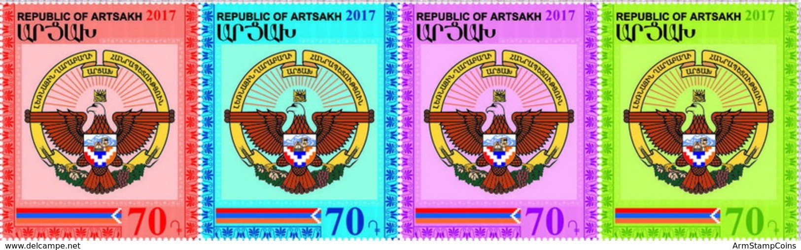 Armenia - Nagorno Karabakh Artsakh 2017 Definitives State Emblem Eagle Flag MNH** - Armenia