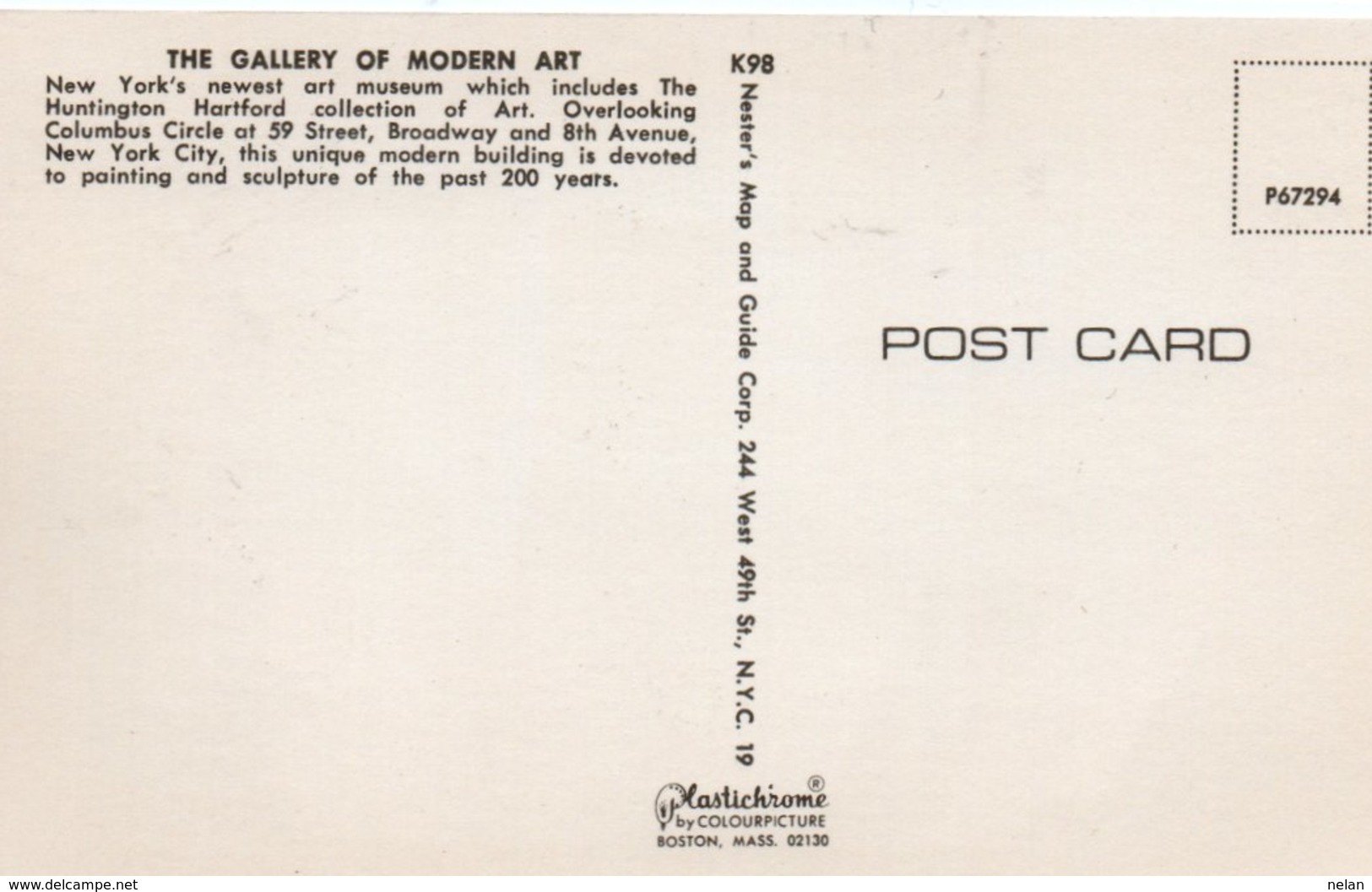 THE GALLERY OF MODERN ART -NON VIAGGIATA - Mostre, Esposizioni