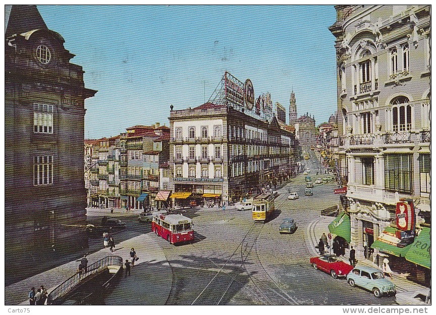 Portugal - Porto - Recanto Da Praça De Almeida Garrett - Tramway Trolley Bus Automobiles - Porto