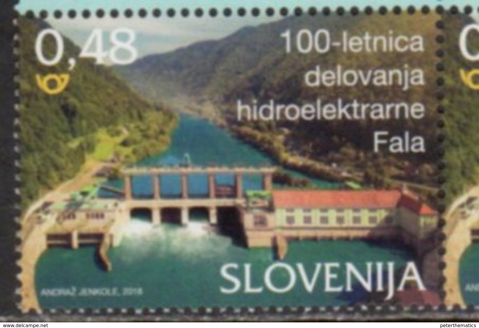 SLOVENIA , 2018, MNH, ENERGY, FALA HYDROPWER PLANT, MOUNTAINS, 1v - Water