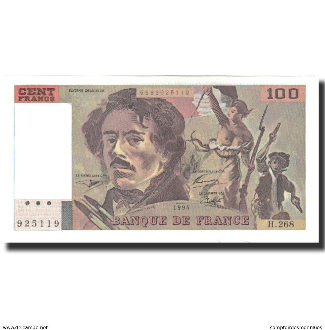 France, 100 Francs, 100 F 1978-1995 ''Delacroix'', 1994, NEUF, KM:154h - 100 F 1978-1995 ''Delacroix''