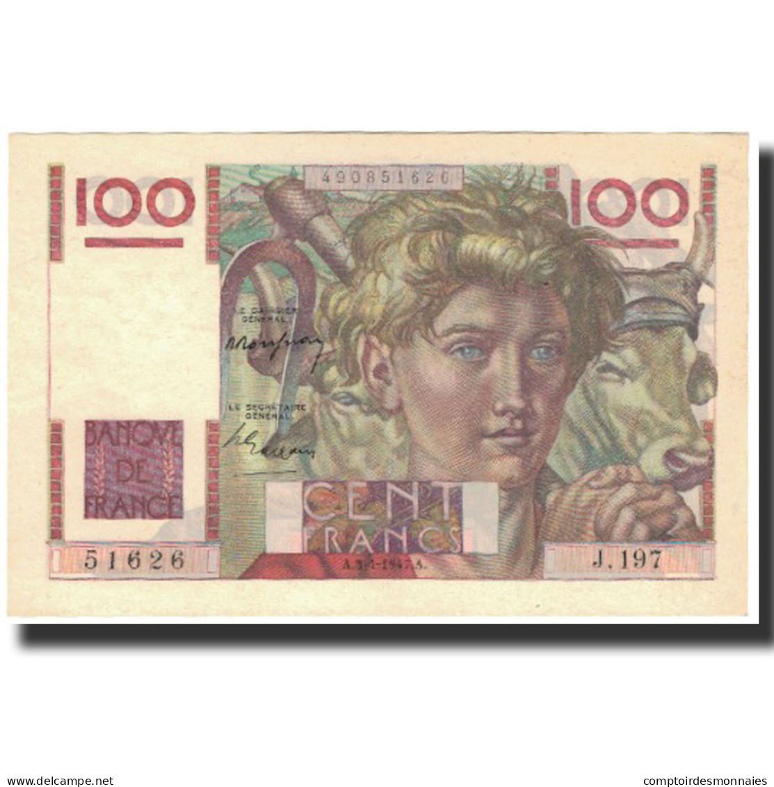 France, 100 Francs, 100 F 1945-1954 ''Jeune Paysan'', 1947-04-03, NEUF - 100 F 1945-1954 ''Jeune Paysan''