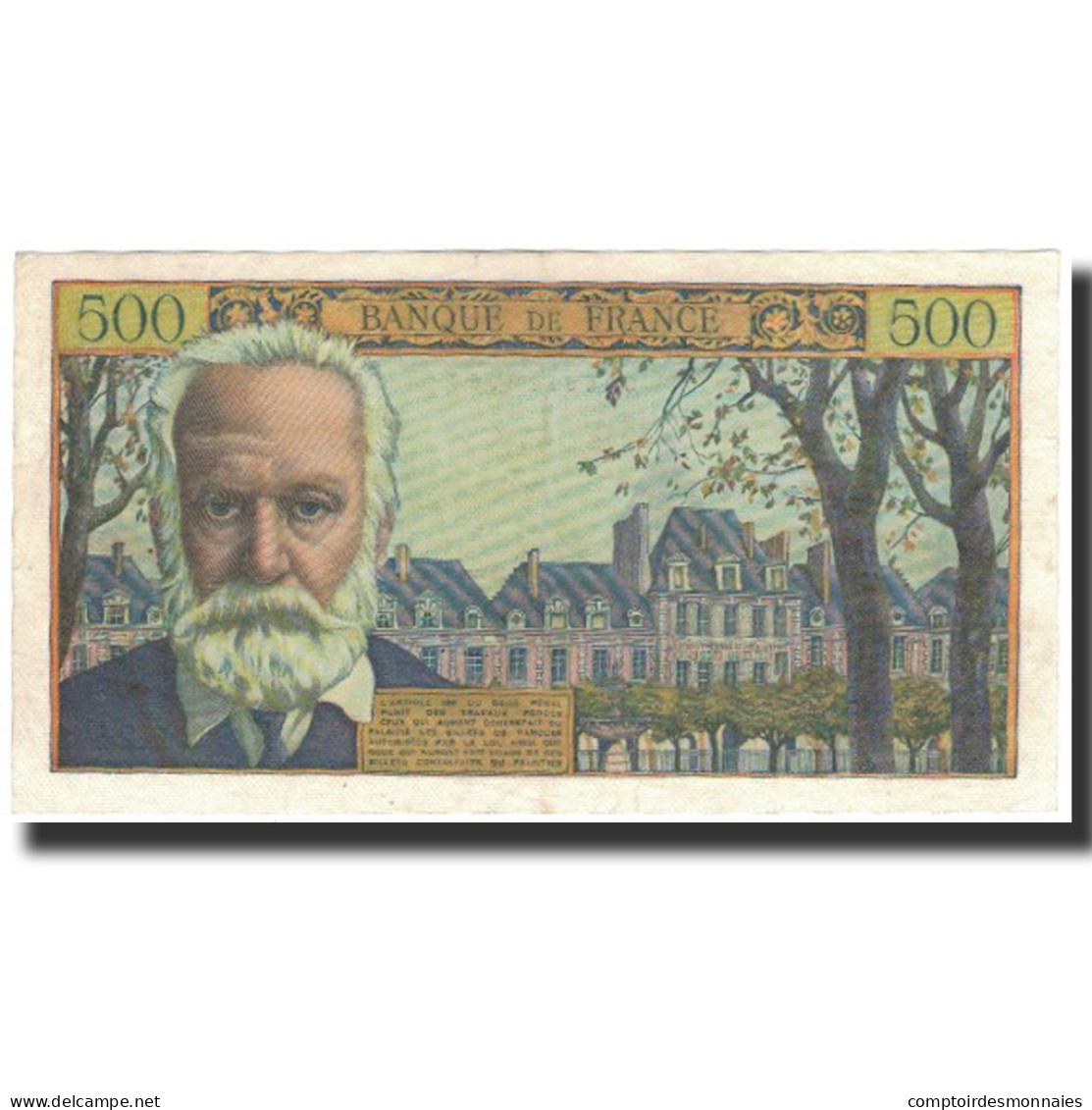 France, 500 Francs, 500 F 1954-1958 ''Victor Hugo'', 1954-03-04, SUP - 500 F 1954-1958 ''Victor Hugo''