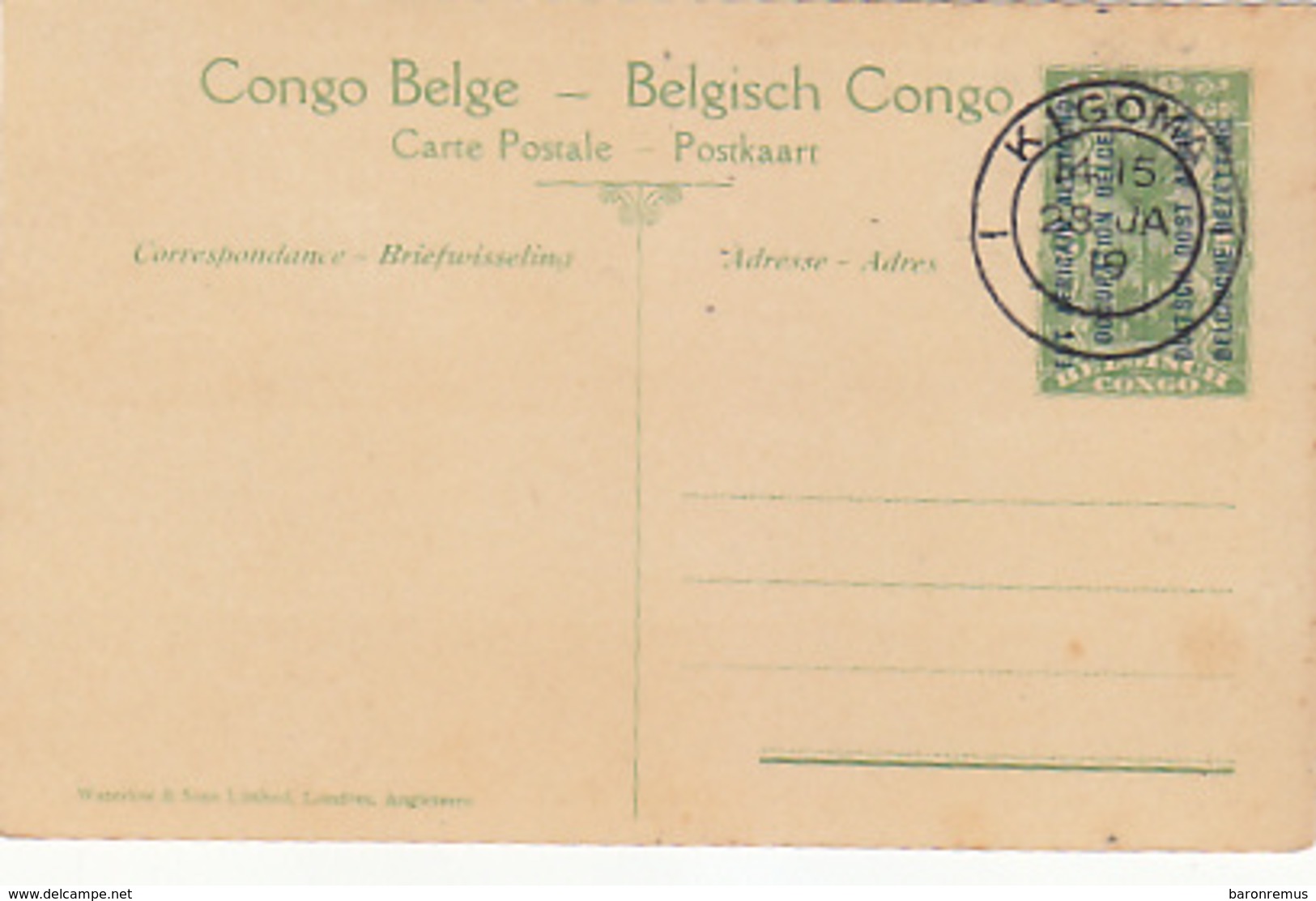 Est Africain Allemand (Occupation Belge) - Ganzache Mit Ueberdruck - 1919         (180615) - Ehemalige Dt. Kolonien