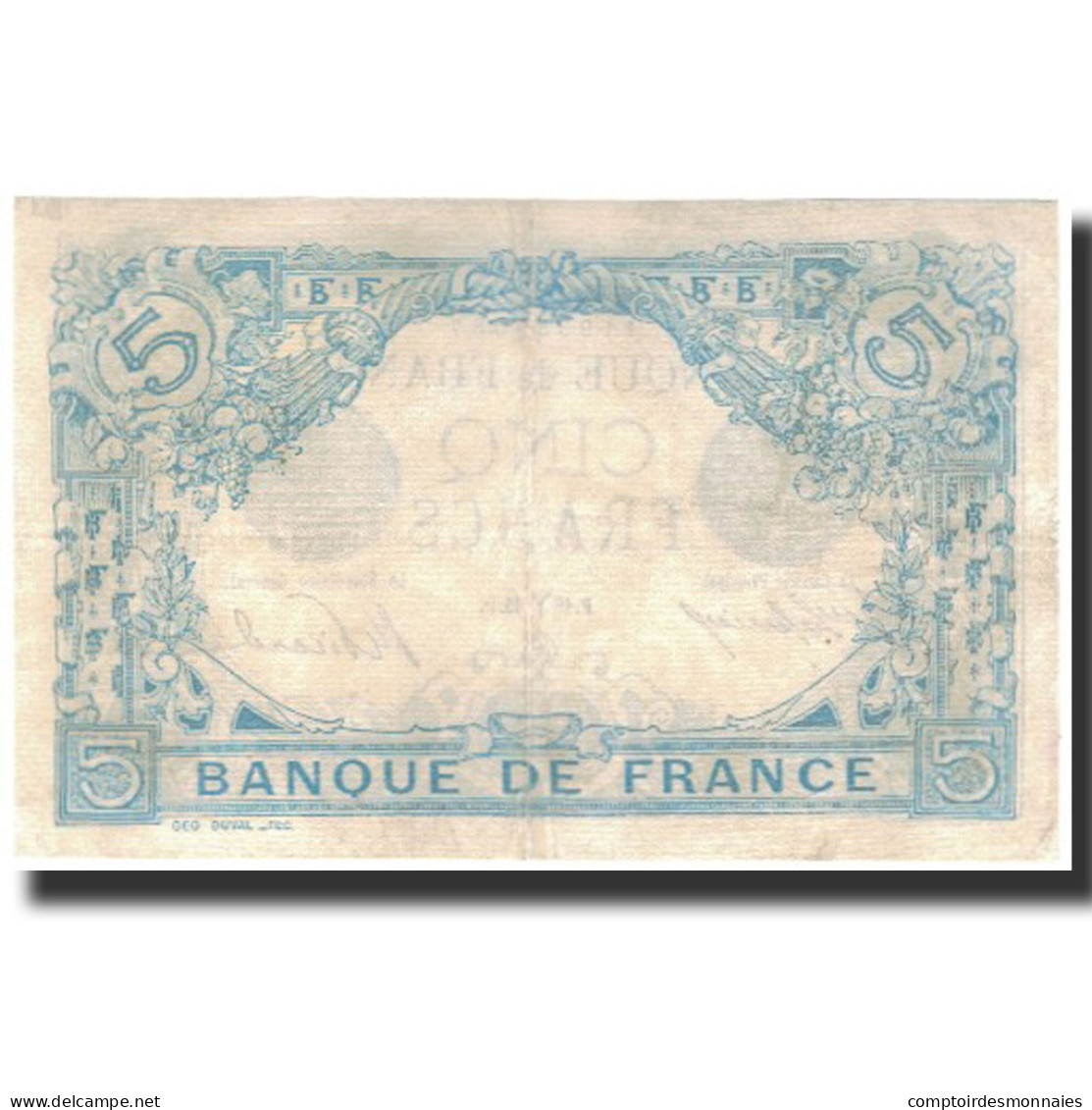 France, 5 Francs, 5 F 1912-1917 ''Bleu'', 1915-03-18, SUP, Fayette:2.25, KM:70 - 5 F 1912-1917 ''Bleu''