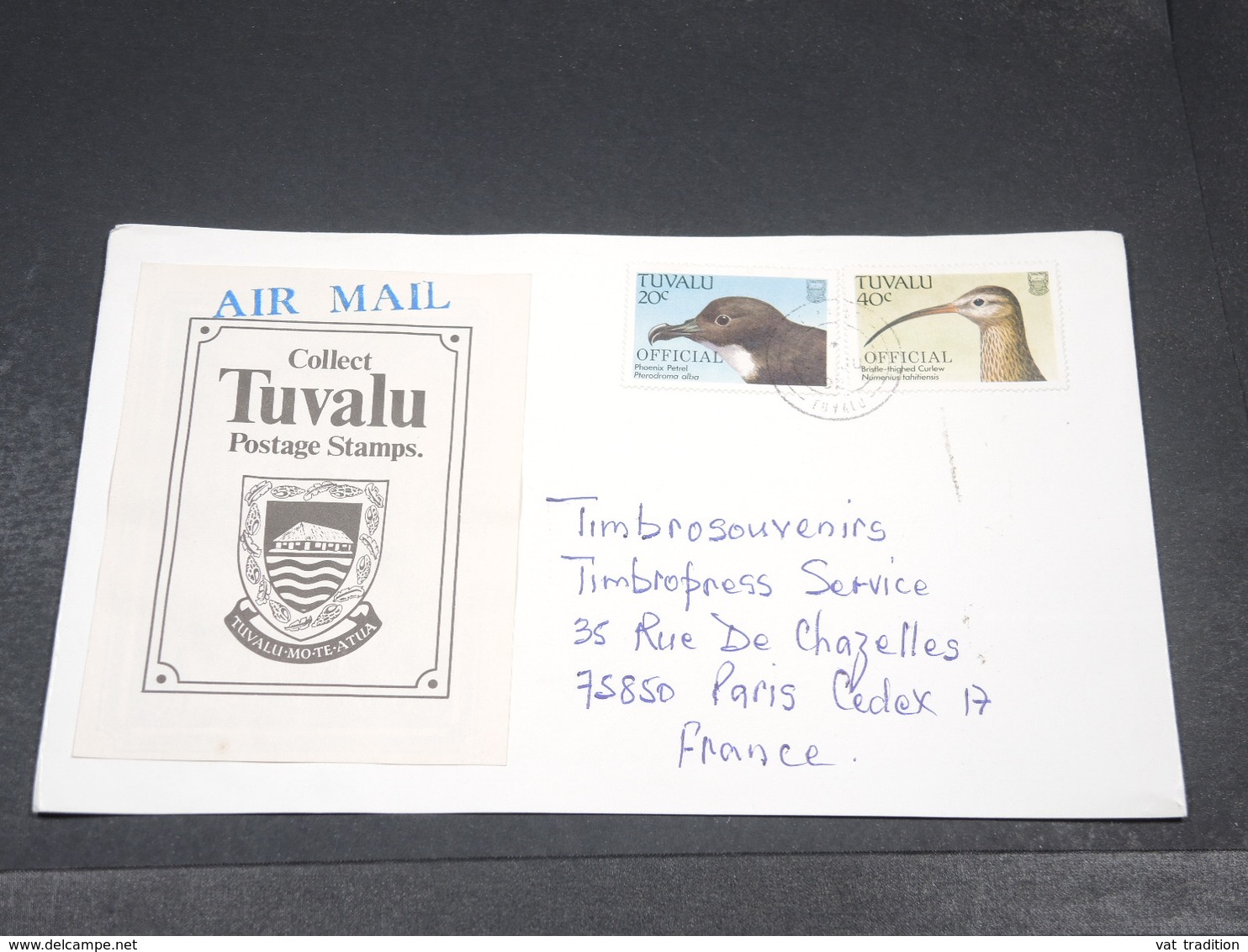 TUVALU - Enveloppe Pour La France , Affranchissement Plaisant - L 19341 - Tuvalu
