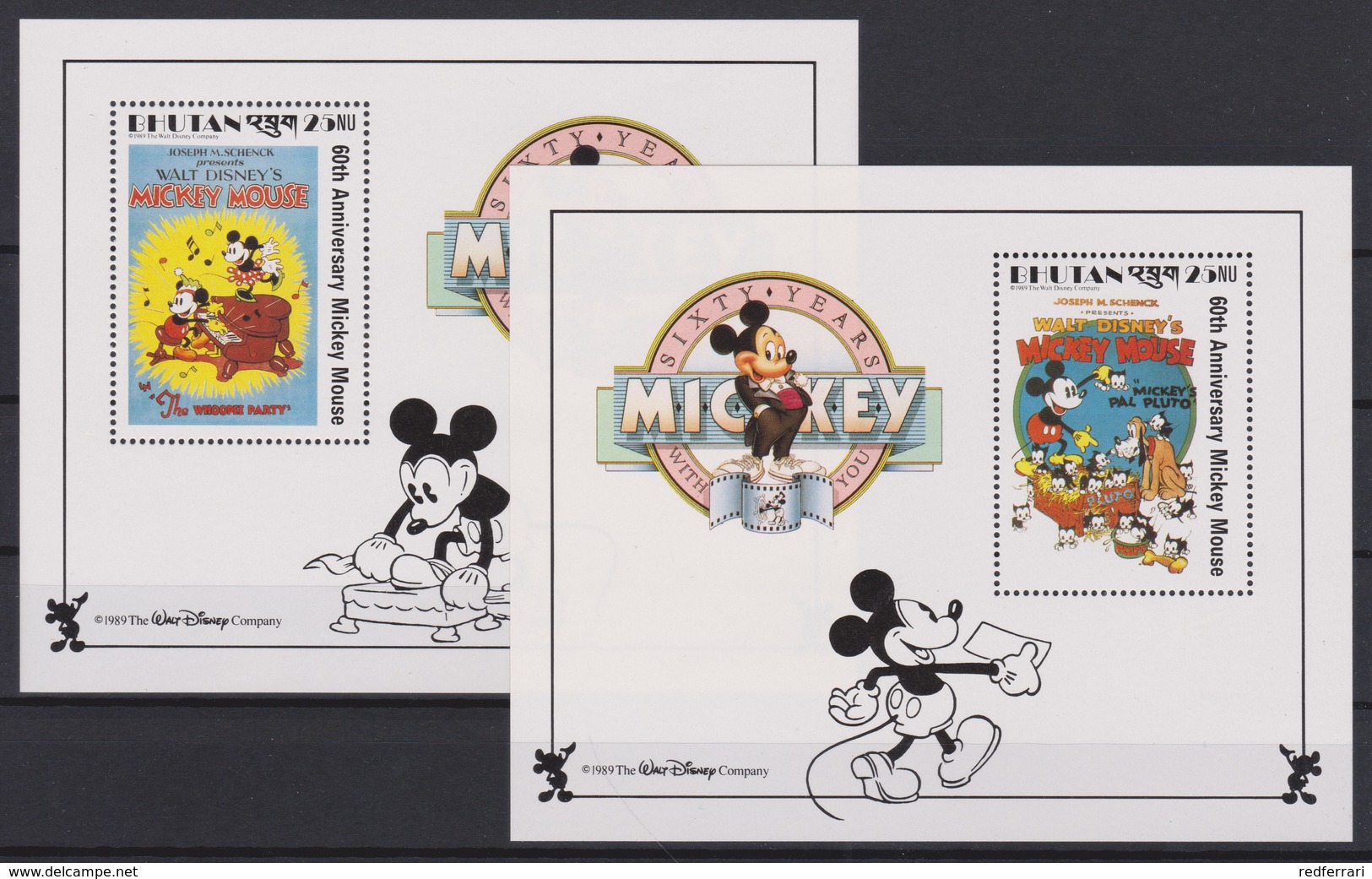 2123 Walt Disney BHUTAN  ( 60 Th ANNIVERSARY MICKEY MOUSE ) - Disney