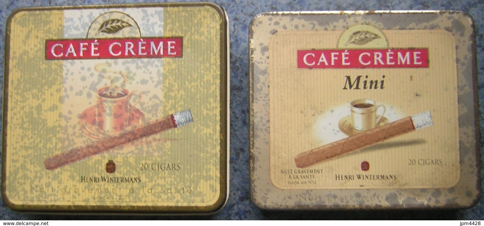 Boite Métal 9.5x8.5 Lot De 2 - Emballage Pour CigareCafé Créme Et Café Créme Mini - Théme Tabac - Cigare Boite En Fer - Scatole