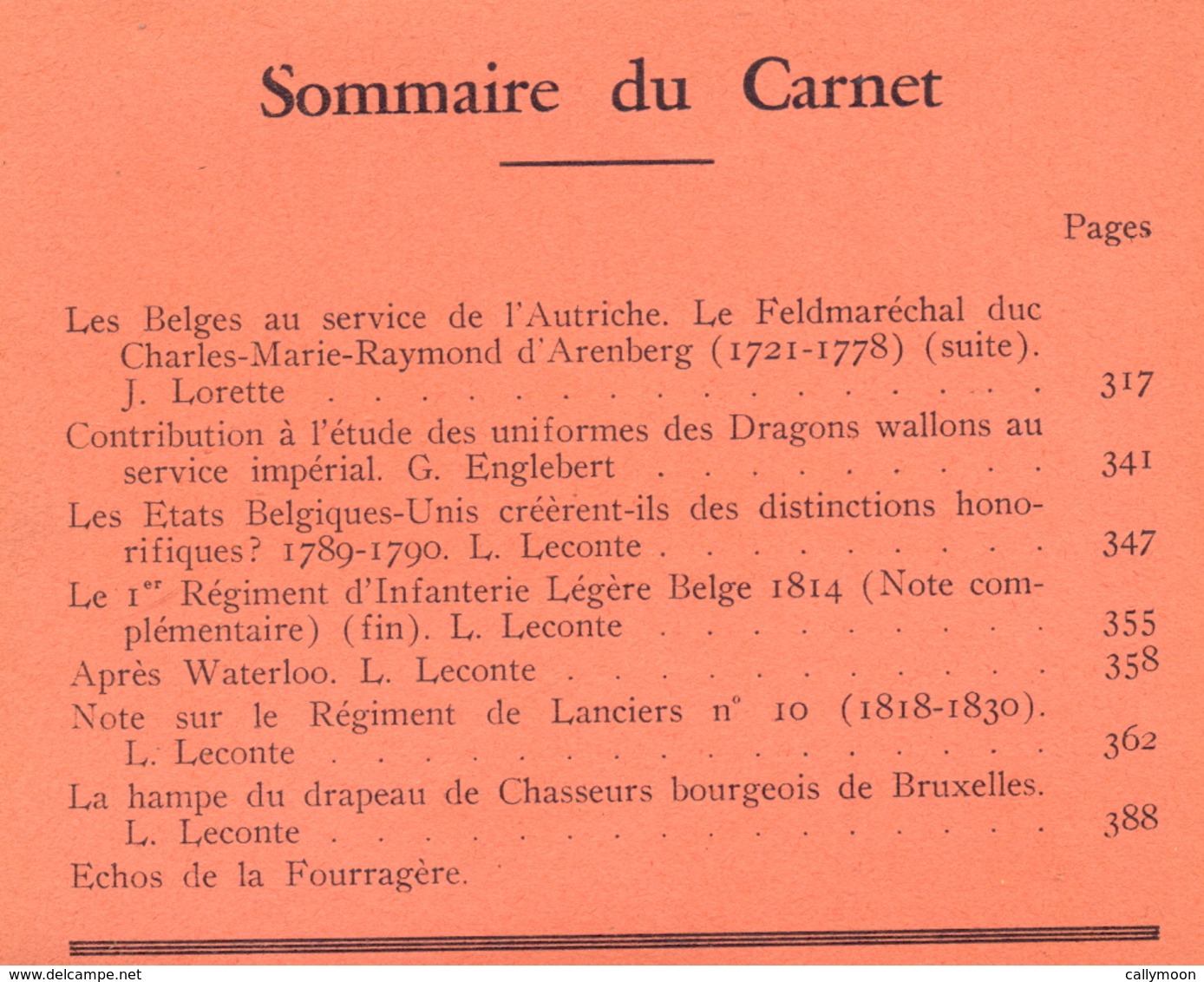 Carnet De "La Fourragère" - Histoire Militaire Belge. - Histoire