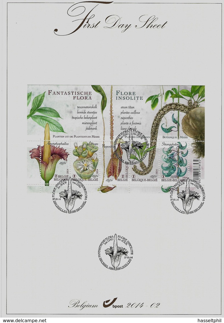 Belgie -Belgique  BL213 Fantastische Flora Op FDS - 2011-2014