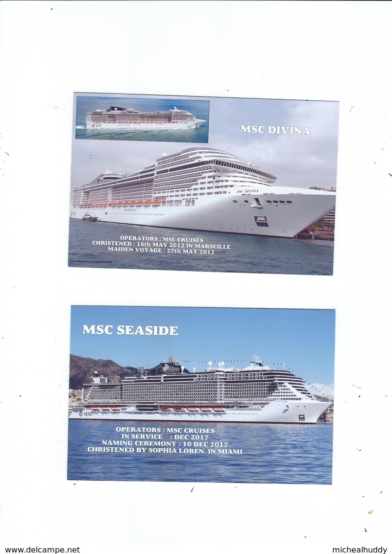 CRUISE SHIP 4 POSTCARDS  SHIPS OF THE M.S.C.  FLEET - Other & Unclassified