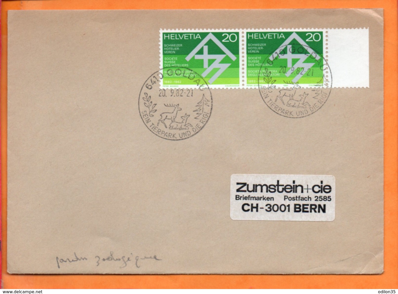 SUISSE, Lettre De Goldau, Oblitération Illustrée, Jardin Zoologique - Covers & Documents