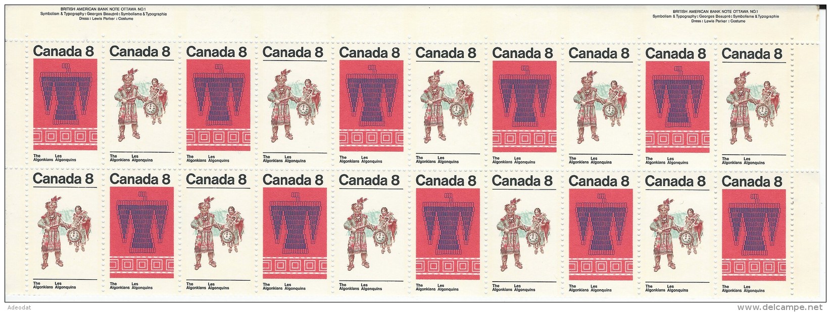 CANADA 1973 SCOTT/UNITRADE 568-569** TOP OF  SHEET CAT VALUE US $9.30. - Ganze Bögen