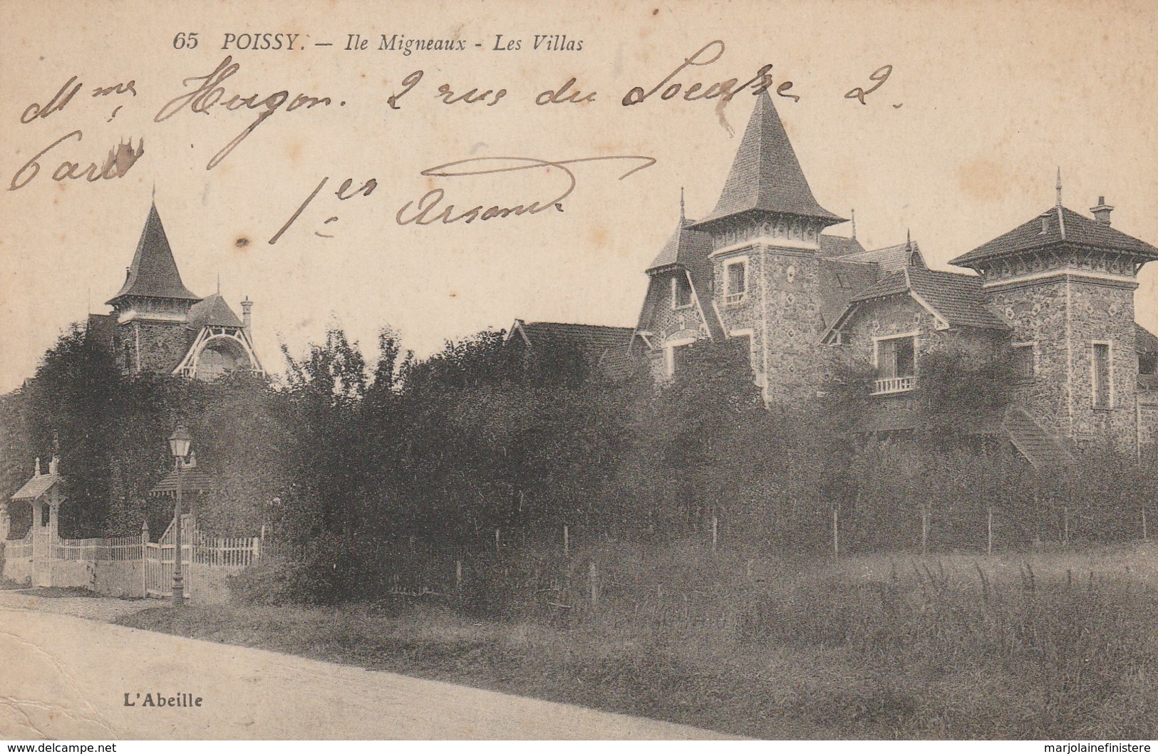 Dép. 78 - POISSY. - Ile Migneaux - Les Villas. Ed. Abeille, Asnières N°65 - Poissy