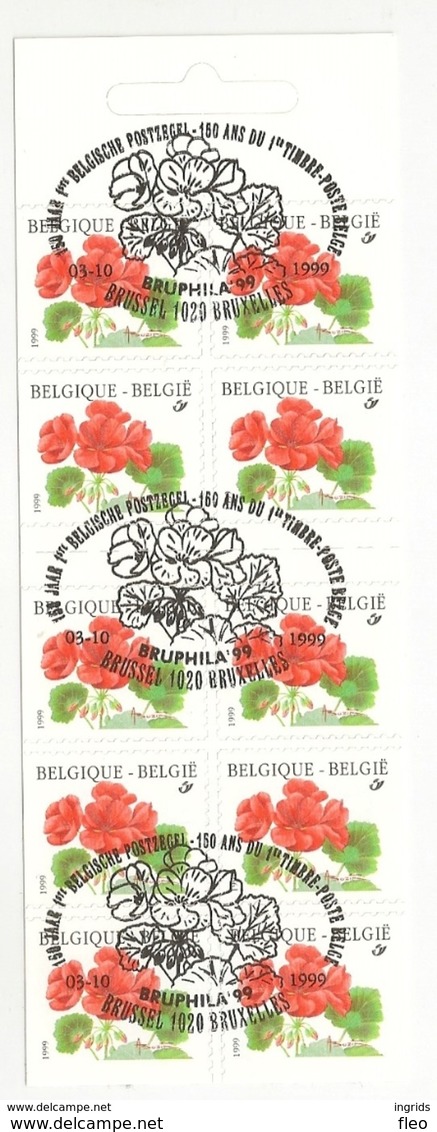 BELG.1999 2850 X 10 = B32 MNH (Oblitéré Premier Jour-eerste Dag Stempel) CARNET Niet Geplooid ,pas Plié - 1991-2000