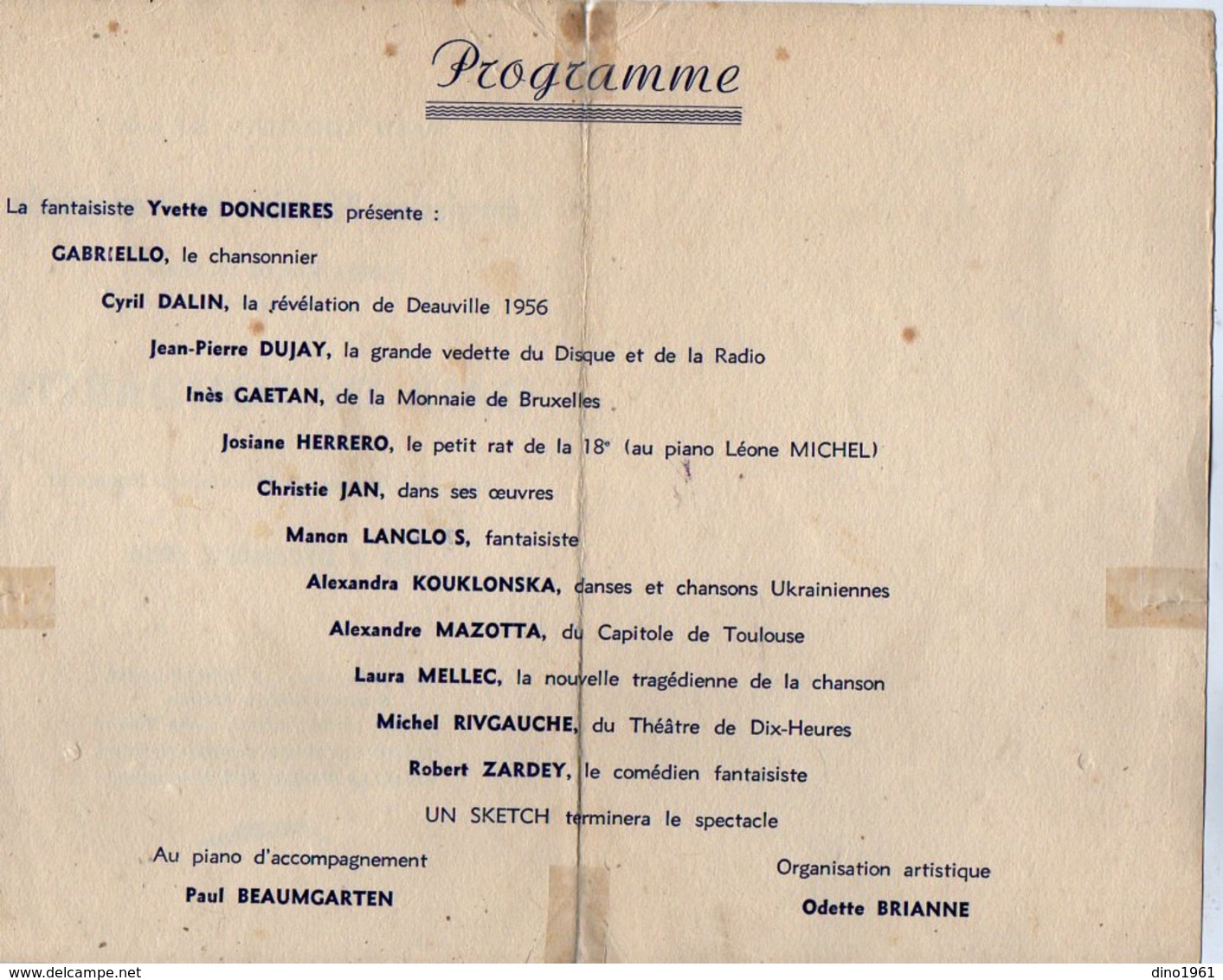 VP12.317 - 1956 - Programme Parti Socialiste S.F.I.O - Gala De Solidarité Pour Les Victimes De L'Insurrection Hongroise - Programmi