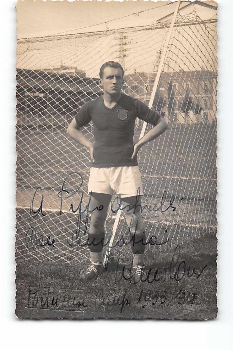 1713 02  PORTOMAGGIORE PORTUENSE CAMP. 1933 34 -   CALCIATORE DEDICA CON AUTOGRAFO - Football