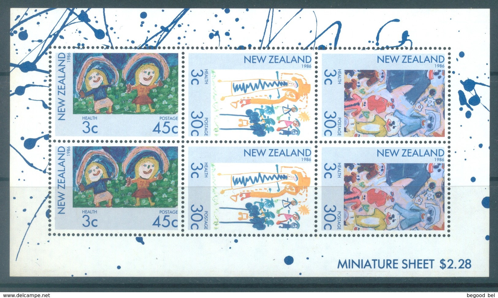 NEW ZEALAND - MNH/** - 1986 - HEALTH - Yv Bloc 53 Mi 968-970 SG MS1403 Sc B126a  - Lot 17141 - Blocs-feuillets