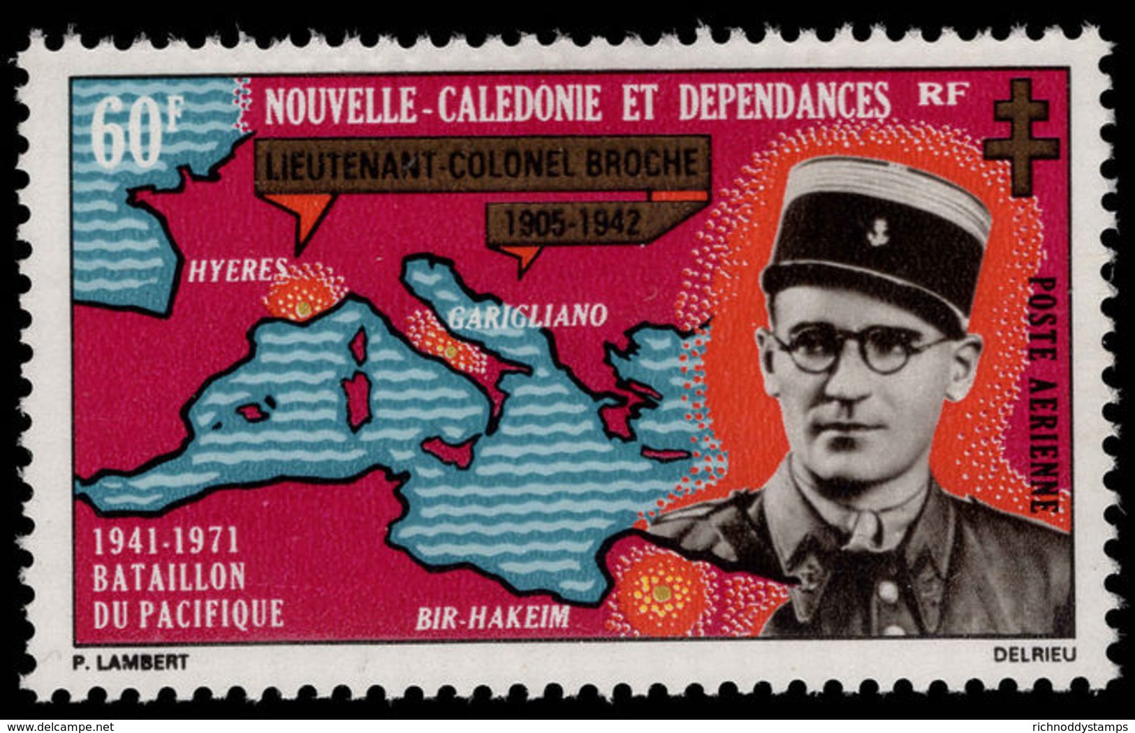 New Caledonia 1971 French Pacific Battalion Fine Lightly Mounted Mint. - Unused Stamps