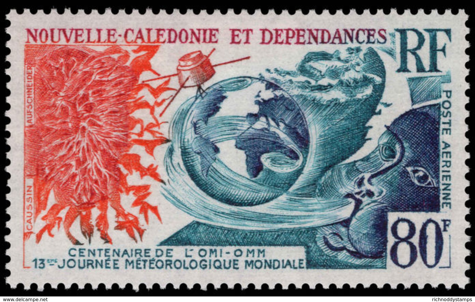 New Caledonia 1970 World Meterorological Organization Fine Lightly Mounted Mint. - Unused Stamps