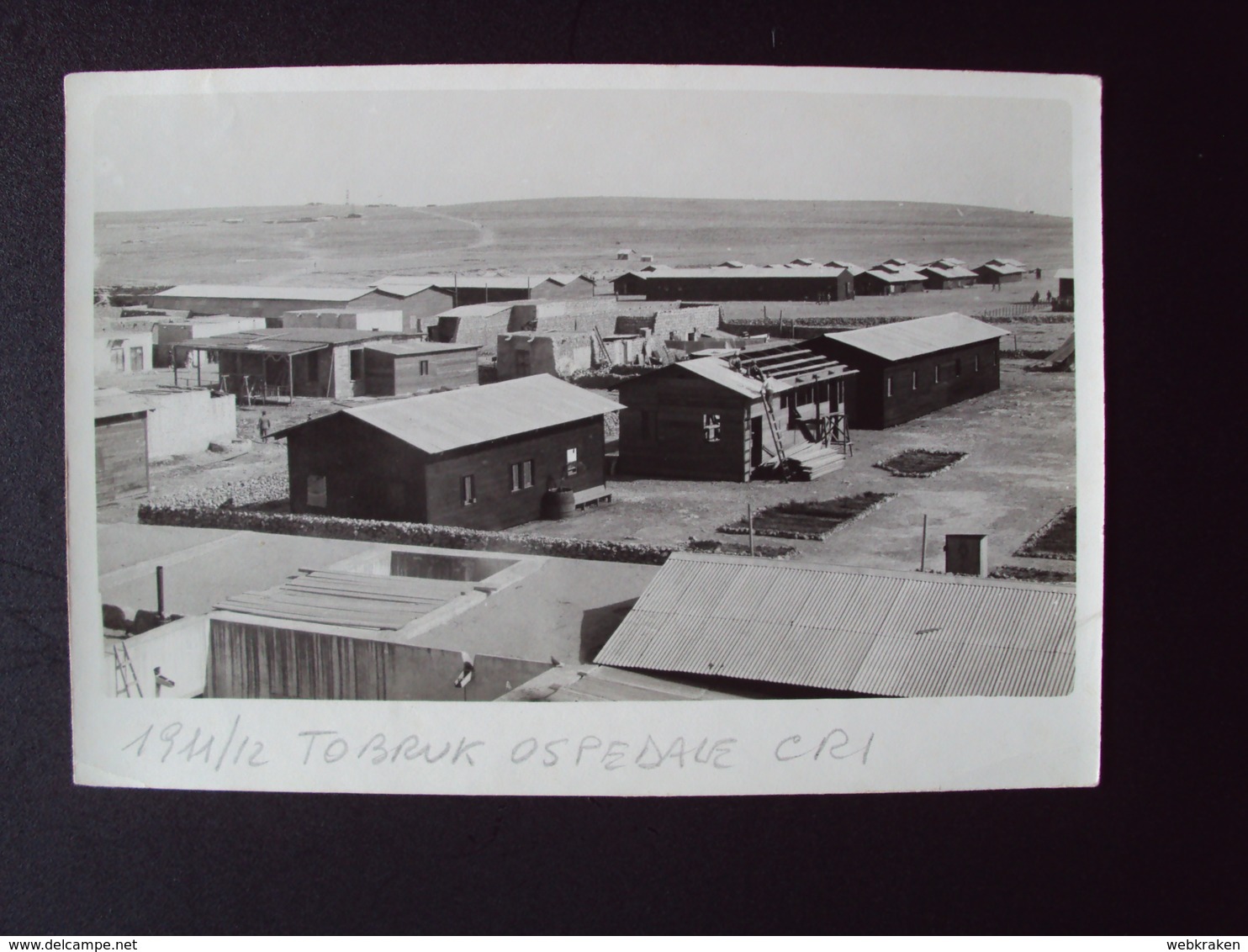 COLONIE ITALIANE AFRICA ORIENTALE TOBRUK LIBIA 1912 FOTO OSPEDALE DELLA CROCE ROSSA C.R.I. - Autres & Non Classés