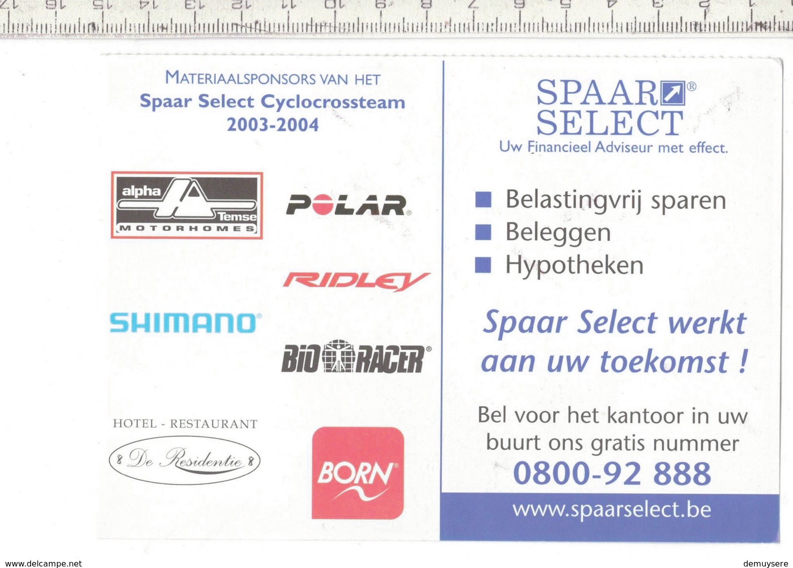 721 -  SPAAR SELECT - PETER VAN SANTVLIET - Cycling