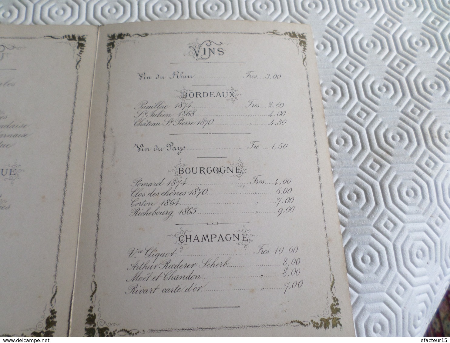 Huy, Menu Du 100 Eme Anniversaire De La Societe Litteraire En 1880 - Menükarten