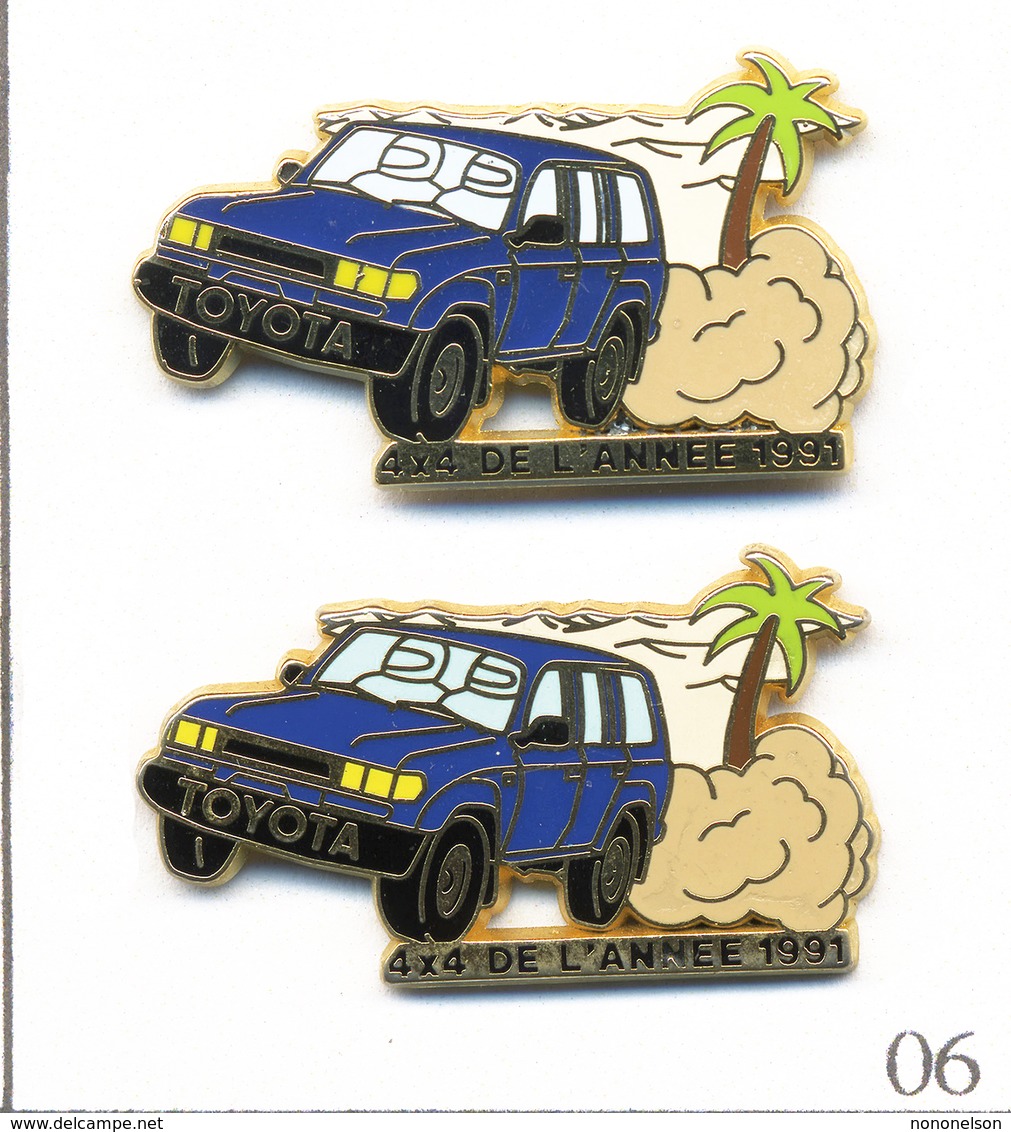 LOT 2 Pin's Toyota 4X4 De L’Année 1991 -  2 Versions. Est. Arthus Bertrand. Zamac. T602-06B - Toyota