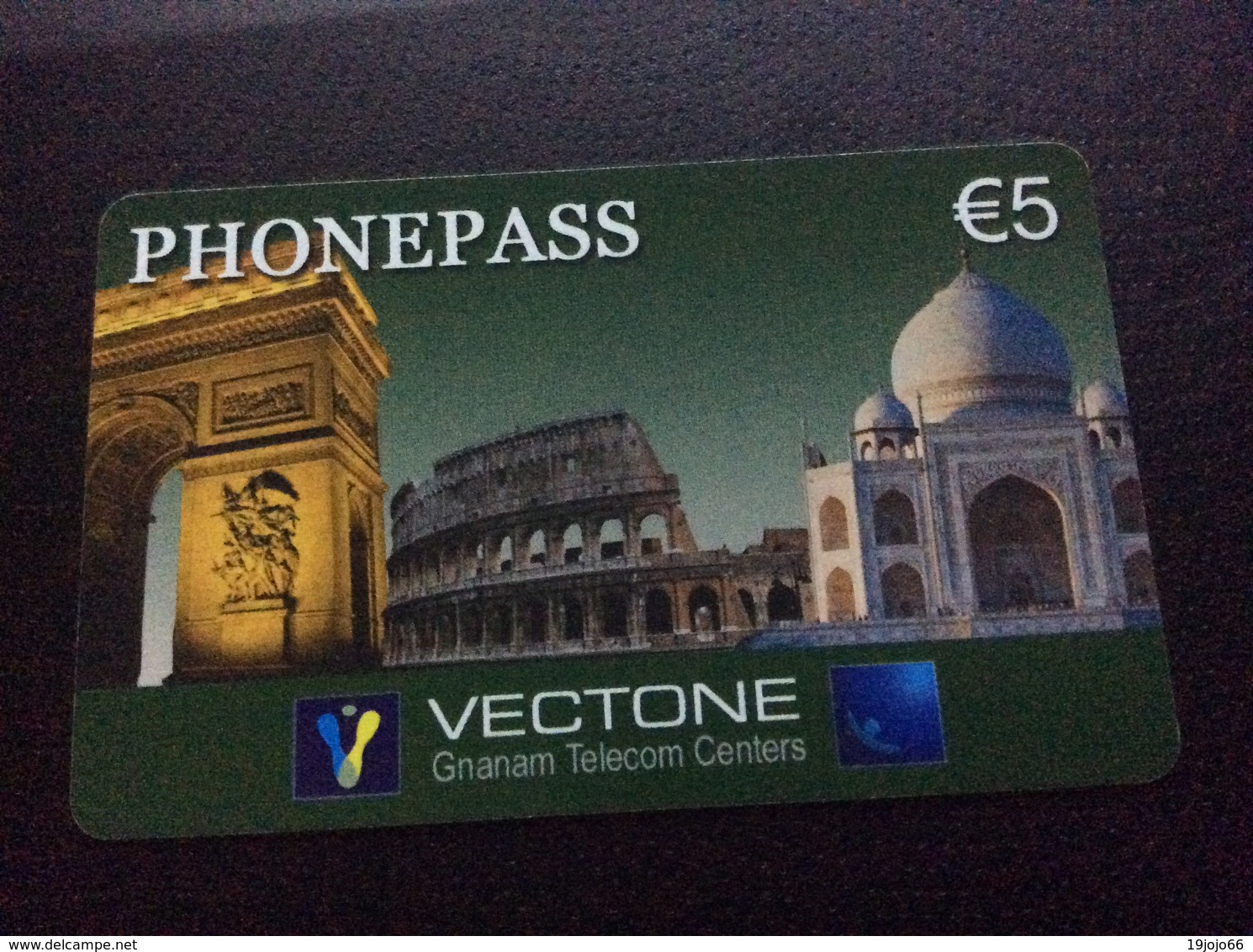 Vectone - Arc De Triumph, Moschee   - 5 Euro -   Little Printed  -   Used Condition - [2] Mobile Phones, Refills And Prepaid Cards