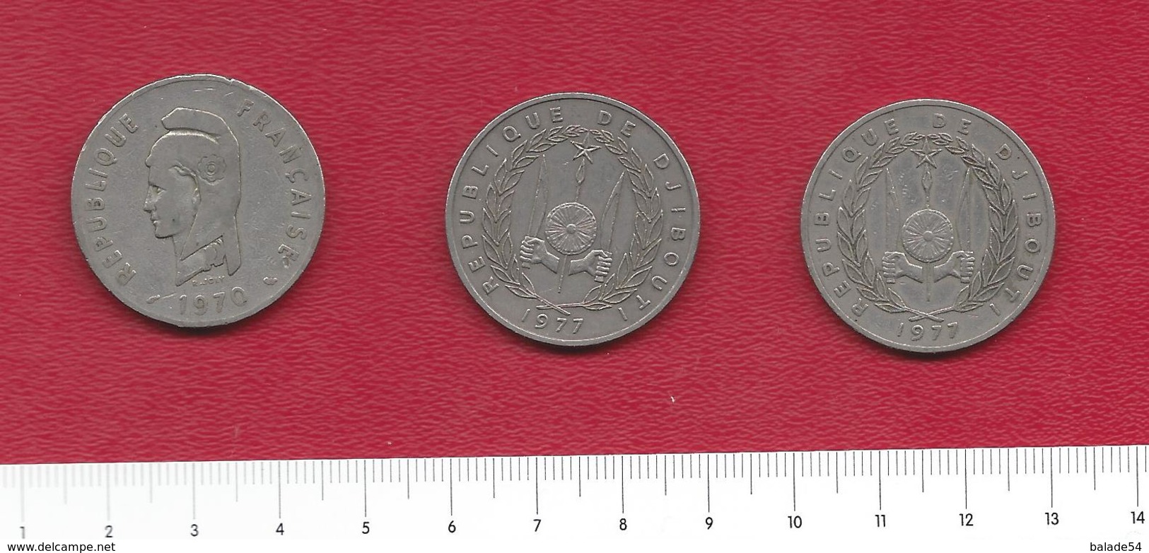 Lot De 3 Pièces De DJIBOUTI - 100 Francs - 1970 Et 2 X 1977 (dromadaire) - Djibouti