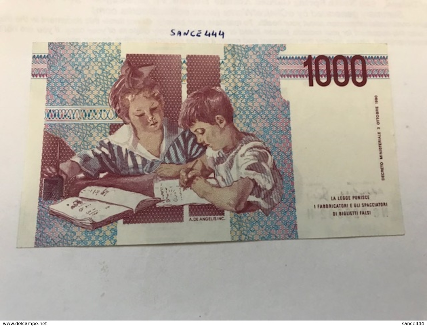 Italy Montessori Uncirculated Banknote 1000 Lira #1 - 1000 Lire